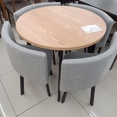 ★リユースのサカイ日立店★HJ7641  ダイニングテーブルセット ナチュラルブラウン H74.5×D79.5×W79.5 クリーニング済み の画像