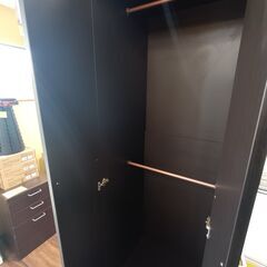 スリムワードローブ　ブラウン　DBR　ポール上下2本　ハンガーラック　収納　サイズ（約）幅60×奥55×高190　　■近隣配送無料 買取GO‼　栄和店の画像