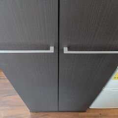 スリムワードローブ　ブラウン　DBR　ポール上下2本　ハンガーラック　収納　サイズ（約）幅60×奥55×高190　　■近隣配送無料 買取GO‼　栄和店の画像