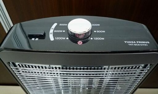 2019年製 YUASA PRIMUS 3灯管 ハイブリッドヒーター YKT-SCS12C(K) ブラック 首振り式 ユアサプライムス 電気ストーブ 暖房器具 ストーブ 暖房 苫小牧西店