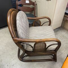 ソファ　No.2934　ラタン　籐　一人掛けソファ　【リサイクルショップどりーむ荒田店】の画像