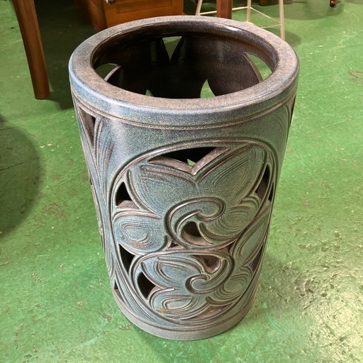 傘立て 陶器 昭和レトロ アンティーク 野外収納 玄関収納【直径31高49】