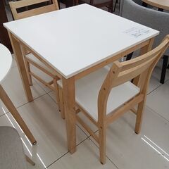★リユースのサカイ日立店★HJ7645 NITORI ダイニングテーブルセット ナチュラルブラウン H70×D70×W70 クリーニング済み の画像