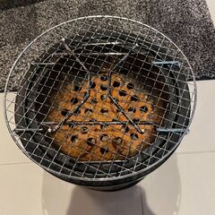 コメリ　テーブル七輪コンロ　丸型　バーベキューの画像