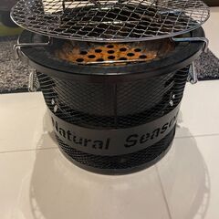 コメリ　テーブル七輪コンロ　丸型　バーベキューの画像