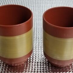 ■山松マツダ陶器　湯呑2個セット■未使用の画像
