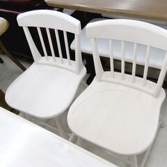 北海道 千歳市/恵庭市 近郊配送ニトリ ダイニングセット DTファンシー120 WH チェア×4 店頭でのお受渡し大歓迎の画像