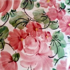 🌹花柄の手の込んだ変わりボウル 陶器 ハンドメイド イタリア製の画像