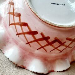 🌹花柄の手の込んだ変わりボウル 陶器 ハンドメイド イタリア製の画像