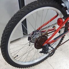 22インチ 子供用自転車 FIT STYLE レッド×ブラック 切替付き カゴ付き カギ付き ☆ 札幌市 北区 屯田 の画像