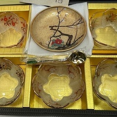光琳会  ガラス 食器 和風 小鉢 絵皿 スプーン セット 川村硝子 0904-013の画像