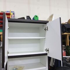 ニトリ 食器棚 スリム レンジボード 幅59×奥行51×高さ190cm ブラウン キッチン収納 収納家具 NITORI 札幌市厚別区 厚別店の画像