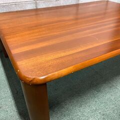 木製 座卓 ローテーブル 脚折りたたみ可能 幅105cm×奥行75cm×高さ32cm の画像