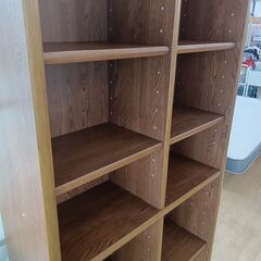 ★ジモティ割あり★  小島工芸 本棚 ブラウン H180×D31×W90 クリーニング済み TK6388の画像