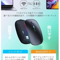 新品 Bluetooth ワイヤレスマウス シルバーの画像