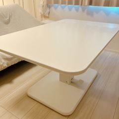 昇降 テーブル 高さ54.5cm〜70.5cm 昇降式テーブル ダイニングテーブル リフティングテーブル センターテーブルの画像