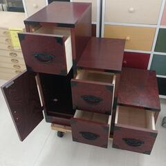 【ドリーム尾浜店】階段箪笥/収納　DBR　 高さ(H)77cm× 幅(W)74cm× 奥行(D)40cmの画像