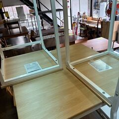 【ジャングルジャングル深井店】★ダイニングセット2人用 白×ナチュラル ダイニングテーブル テーブル 堺市（中区 堺区 東区 西区 南区 北区）和泉市 河内長野市 富田林市 松原市 狭山市 深井 【FU2684】の画像