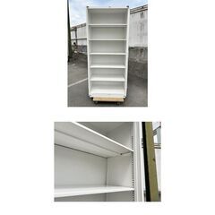 両開き書庫６段　鍵付き　ホワイト　高さ2135mm　キャビネット　F-HB-552-0829Aの画像