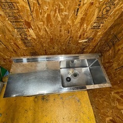 (s7457) 1槽水切り付きシンク W1200D450H800 流し台 厨房 飲食店 直接お引き取りも大歓迎 大阪の画像