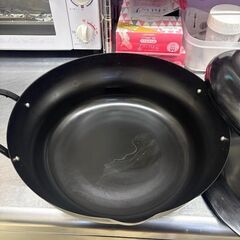 【美品✨1回使用】揚げクック 鉄製 蓋付き段付天ぷら鍋 28cm 🍤の画像