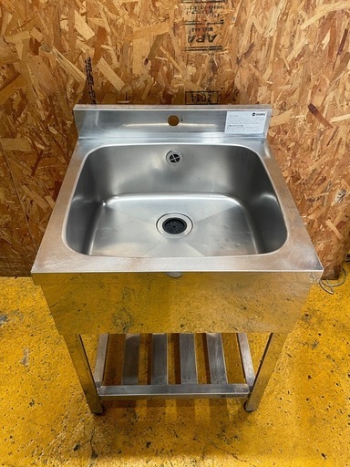 (s7458) アズマ ステンレス製 1槽シンク W600D600H800BG100 流し台 厨房 飲食店 店舗用 中古 直接お引き取りも大歓迎 大阪