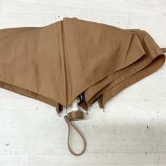 【中古品】折りたたみ傘 無地 ベージュ ブラウン 傘の画像
