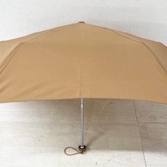 【中古品】折りたたみ傘 無地 ベージュ ブラウン 傘の画像
