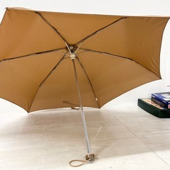 【中古品】折りたたみ傘 無地 ベージュ ブラウン 傘の画像