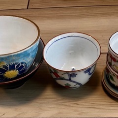 【まとめて】五碗三皿 日式 彩絵 磁器 食器セット / 家庭用・撮影用に最適の画像