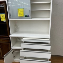 ☆ドリーム荒牧店☆ジモティー割引有☆【クリーニング済み】松田家具/スライド扉オープンボード/WHTの画像