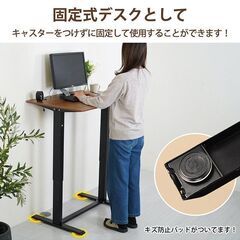 【新品】昇降デスク スタンディングデスク 昇降式 幅90 スタンディングテーブル 机 パソコンデスク ハンドル 無段階昇降 高さ調整 学習机 sg006 の画像