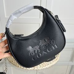 [コーチ] ブラック carmen ミニメッセンジャーバッグ 定番ジャカード脇バッグ logo ショルダーバッグの画像