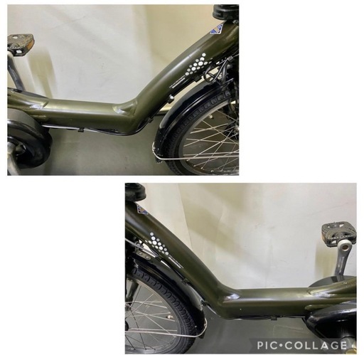 1年保証 送料無料 ブリヂストン 20インチ カーキ色 電動アシスト自転車