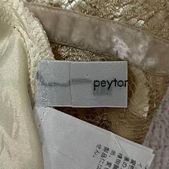 【500円】古着 ペイトンプレイス パーティードレス M ベージュ ゴールド 結婚式 二次会の画像