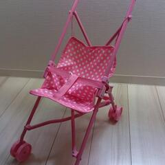 おもちゃ　ベビーカー　ピンク水玉の画像