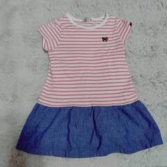 子供服　おまとめ　キッズ　100-110cm　ミキハウス　ワンピース 　パーカー　　夏秋服　ミックス　２点セット　　　　　　の画像