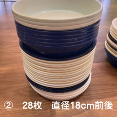【中古】鉢受け皿 大量95枚セット（サイズばらつき・汚れ・傷・日焼け有り）の画像