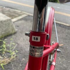 自転車　No.473　子供用　レッド　18インチ　※スタンドなし　【リサイクルショップどりーむ荒田店】の画像