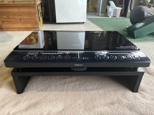 ２０２４年製　ＩＨクッキングヒーター　ＩＨコンロ　山善　ブラック　ガラストップ　専用台座　ＹＥＭ－Ｗ１４５６　ＩＨＷ－５４３６