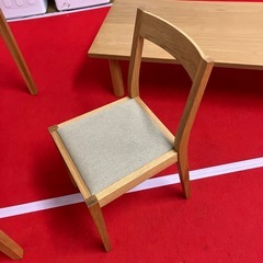 無印製 引き出し付き無垢材デスクイスセット の画像