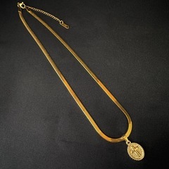 N39*《ステンレス》*ゴールドネックレス×レディースの画像