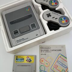 スーパーファミコン本体＋コントローラー2個＋マリオカートソフトの画像