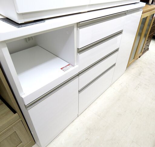 北海道 千歳市/恵庭市 近郊配送 ニトリ レンジボード キッチンボード ホワイト 店頭でのお受渡し大歓迎