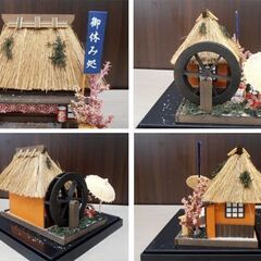 ドールハウス 御休み処 茶屋 茅葺き屋根 団子茶屋 オブジェ 置物 茶店 ハンドメイド 苫小牧西店の画像