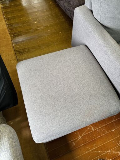 【ジャングルジャングル深井店】★オットマン付き3Pソファー 布 グレー  ソファー 家具 堺市（中区 堺区 東区 西区 南区 北区）和泉市 河内長野市 富田林市 松原市 狭山市 深井 【FU2693】