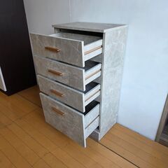 未使用訳あり 幅45cm チェスト 4段 カウンター下収納 キッチン カトラリー収納 カトラリー キッチン収納 引出し 省スペース リビング収納の画像