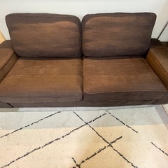 IKEA 3人がけソファ KIVIK ブラウンの画像