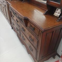 【ドリーム尾浜店】英国アンティーク　ミニーバックサイドボード/キャビネット　1930　BR　※使用感あり　 高さ(H)230cm× 幅(W)160cm× 奥行(D)58cmの画像