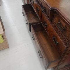 【ドリーム尾浜店】英国アンティーク　ミニーバックサイドボード/キャビネット　1930　BR　※使用感あり　 高さ(H)230cm× 幅(W)160cm× 奥行(D)58cmの画像